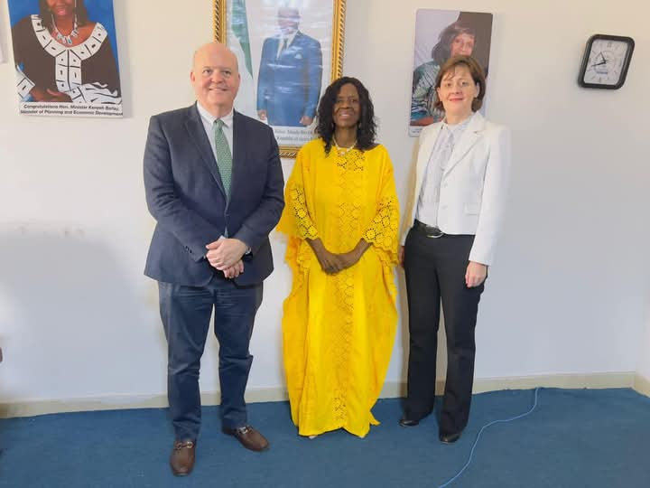 GOAL’s CEO Siobhan Walsh, and Delegation meet with the MoPED’s Minister Kenyeh Barlay to reaffirm support in Sierra Leone